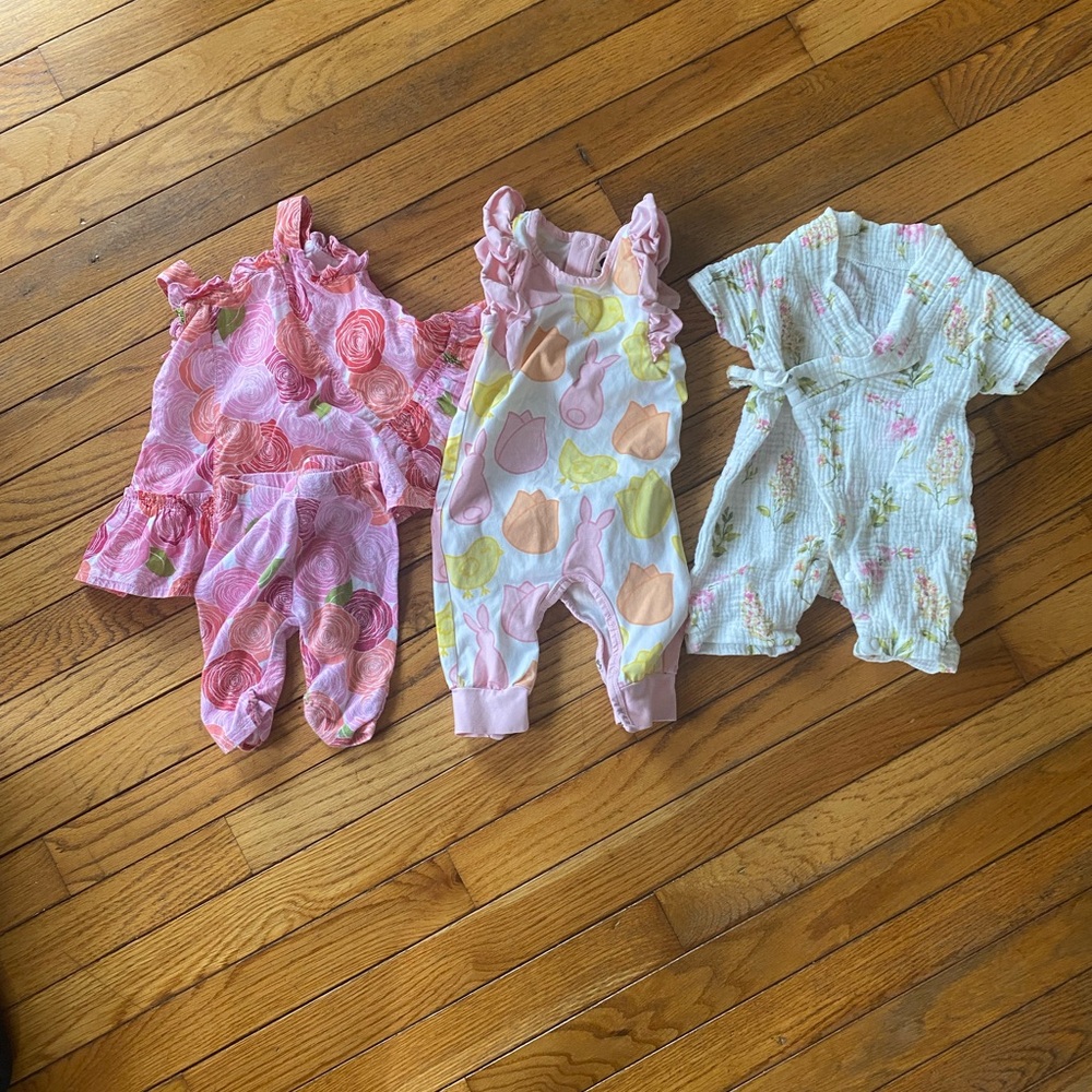 Baby girl 3-6 month summer clothing lot first impressions Set Monica & Andy